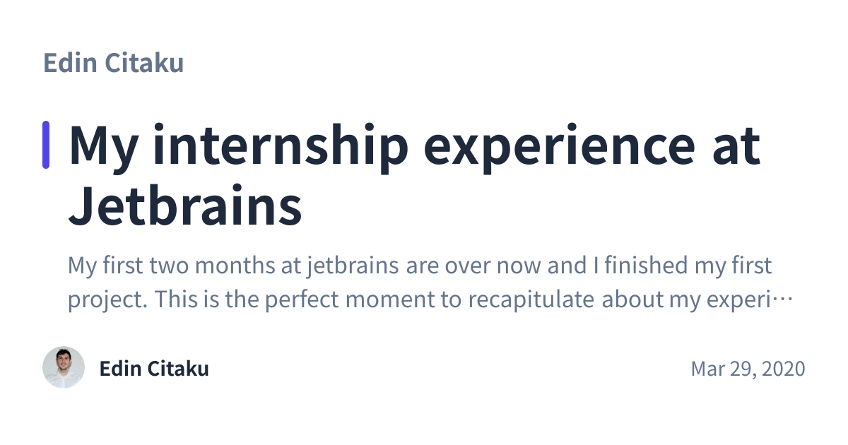 Share preview for My internship experience at Jetbrains