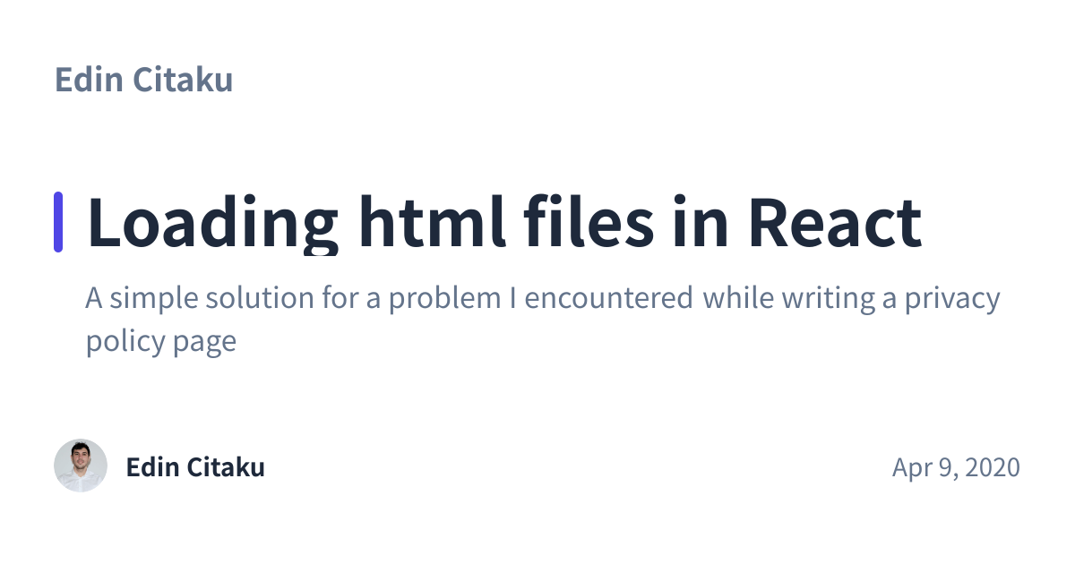 Share preview for Loading html files in React