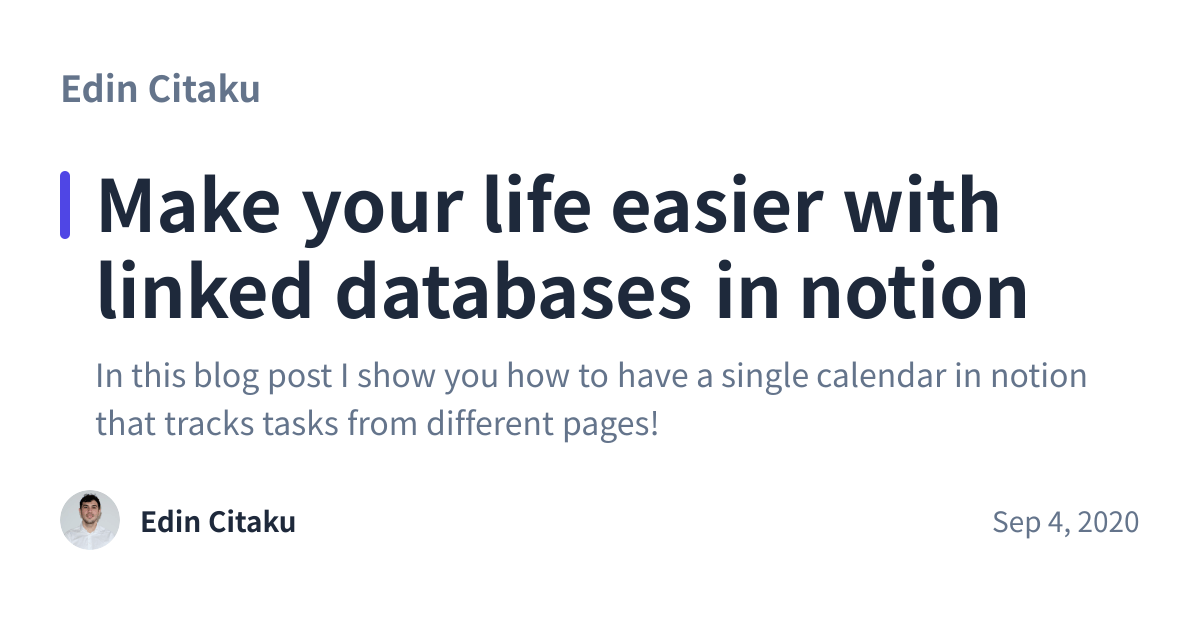 Share preview for Make your life easier with linked databases in notion