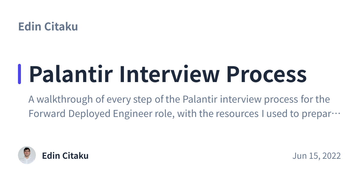 Share preview for Palantir Interview Process