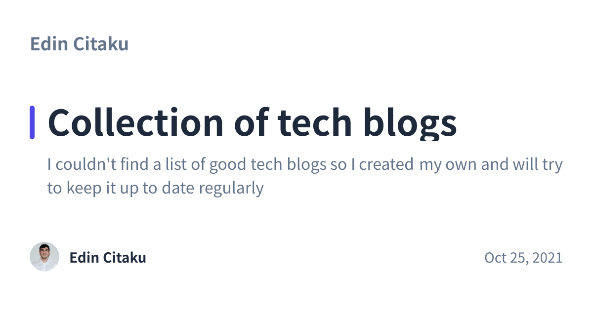 Share preview for Collection of tech blogs